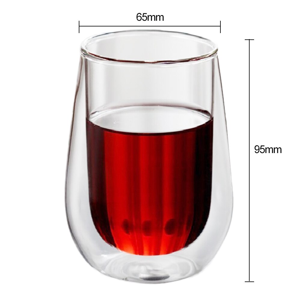 1 stks 200-450 ml dubbelwandige Borosilicaatglas hittebestendig Glas Koffie Explosieveilige Glas met Cartoon Verpakking: B