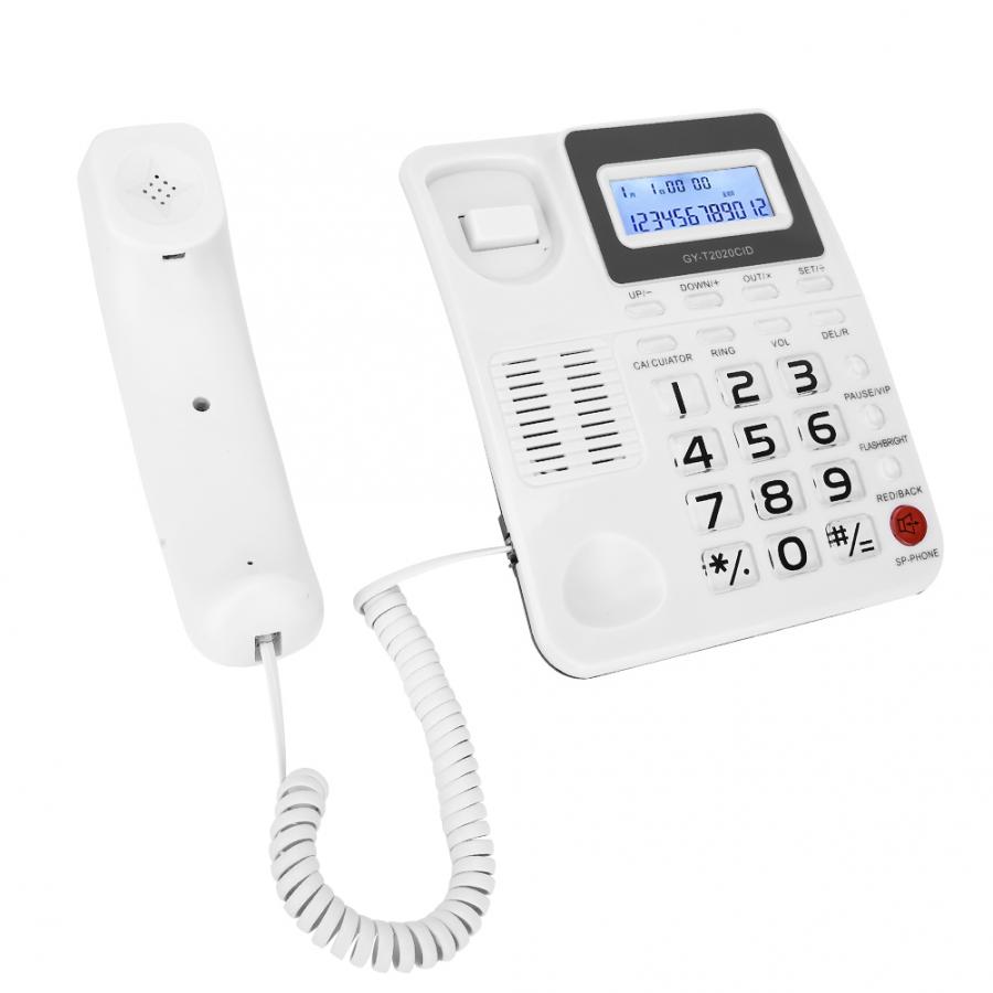 Desktop telefone com fio com alto-falante gravador de voz caller id exibição telefone fixo com fio para escritório em casa hotel