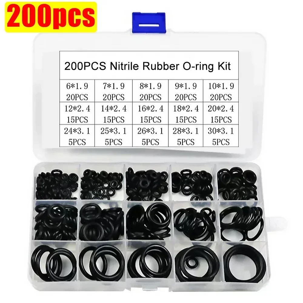 Nitrilgummi rund packning tätning o-ringset elastiska oljebeständiga bricka packningar tätningar för kran vvs reparation: Grå