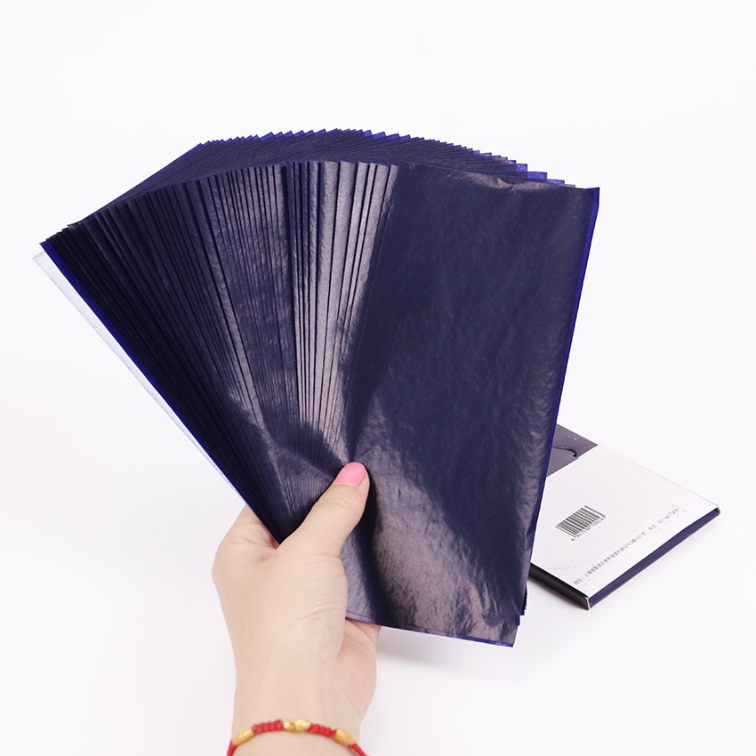 50 pieces/lot Carbon Paper 48K Double Sided Blue Finance Carbon Paper School Office Stationery