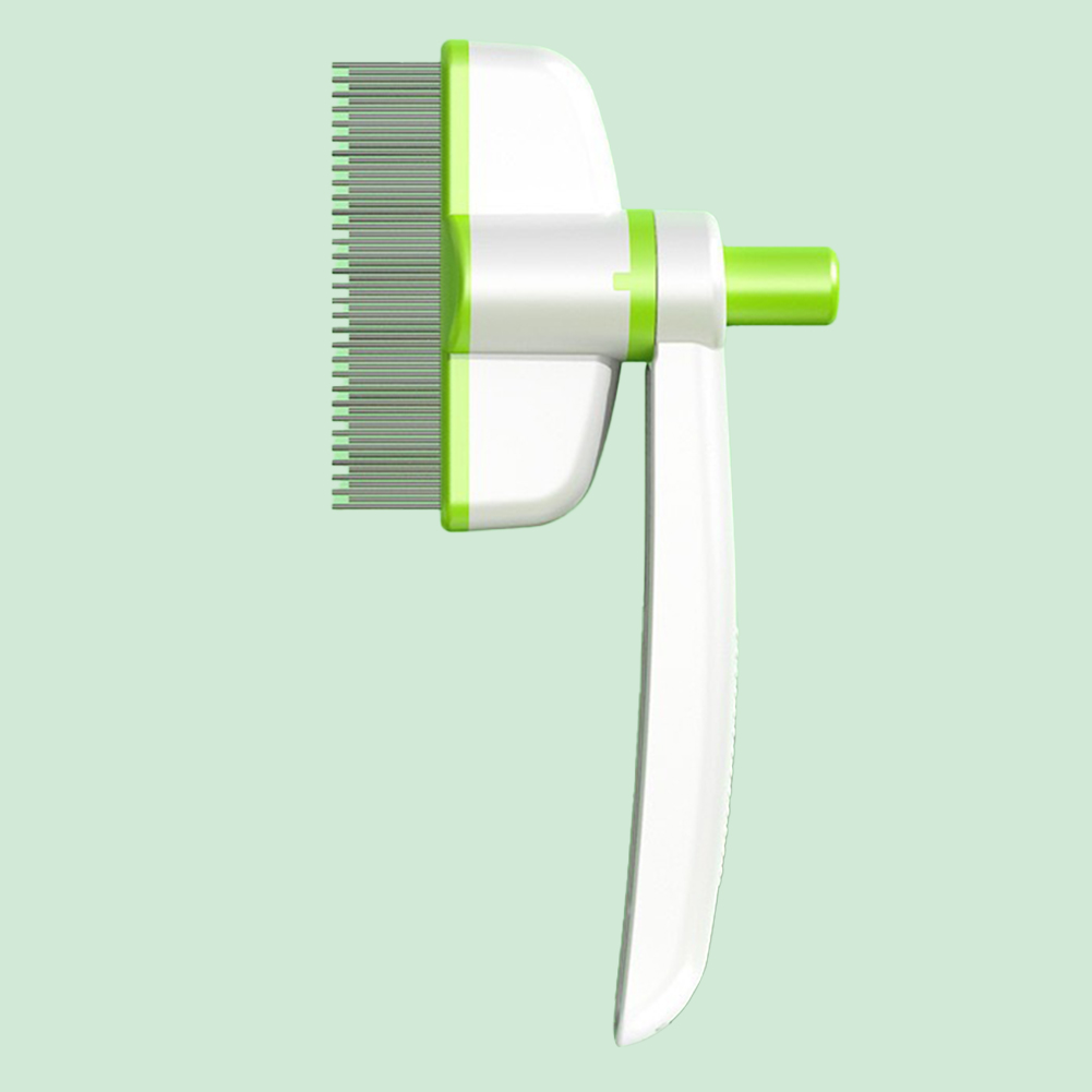 Stainless Steel Pet Grooming Brush One-Button Pet Hair Remover Pet Cleaning Comb for Loosening Up Removing Debris: Red