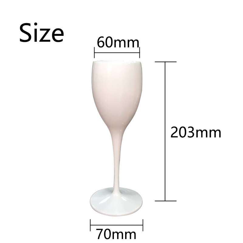 Moet Champagne Flutes Glasses Plastic Dishwasher-Safe White Acrylic Champagne Transparent Wine Glass Stemware