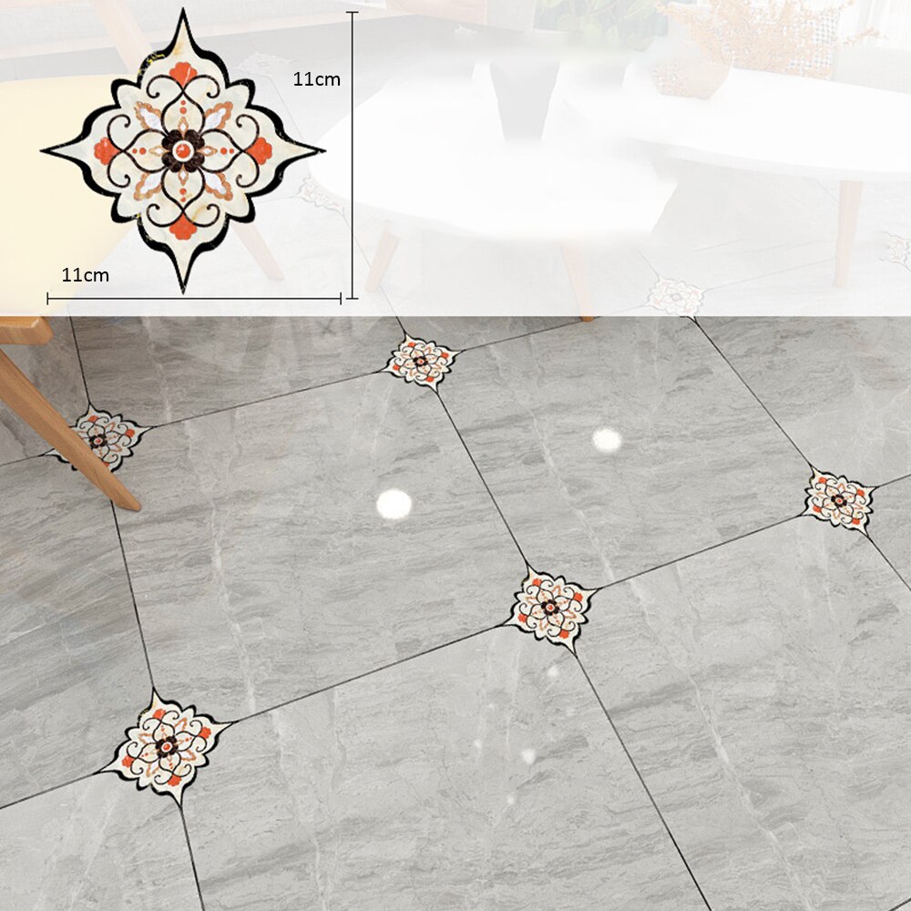 18pcs/Set Ceramic Tile Stickers Self Adhesive PVC Waterproof Diagonal Floor Stickers Kitchen Home Decor Living Room Decoration: c