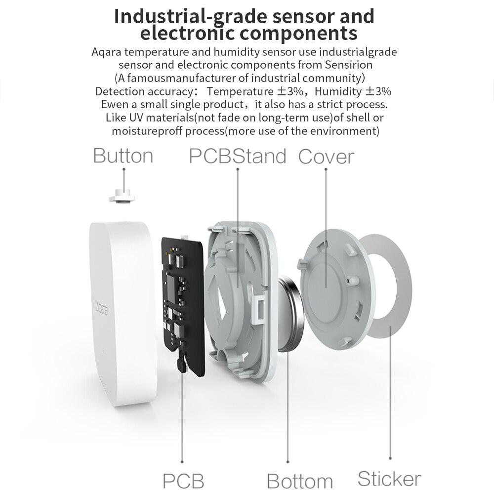 Aqara Temperature Humidity Sensor Air Pressure Detection ZigBee Wireless Connection Smart Home Work Mijia APP Apple HomeKit