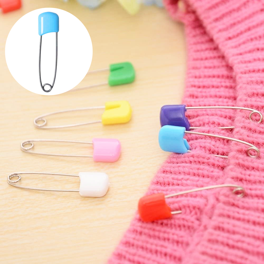 D&amp;D 10/20pcs Plastic Baby Safety Pins Plastic Head Nappy Pins Stainless Steel Safety Pins DIY Needle Pins Buckles Home Tools