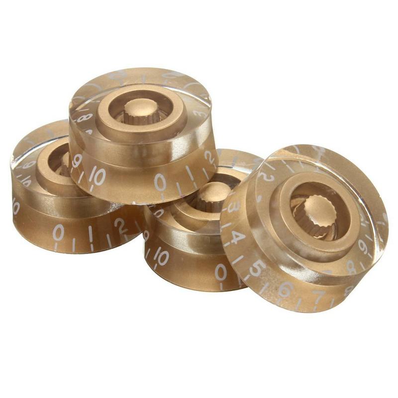 Musiclily Metrisch Kunststof Gitaar Top Hat Knobs Volume Tone Controle Potmeter Knoppen voor Les Paul Stijl Elektrische Gitaar, Amber (4 Stuks
