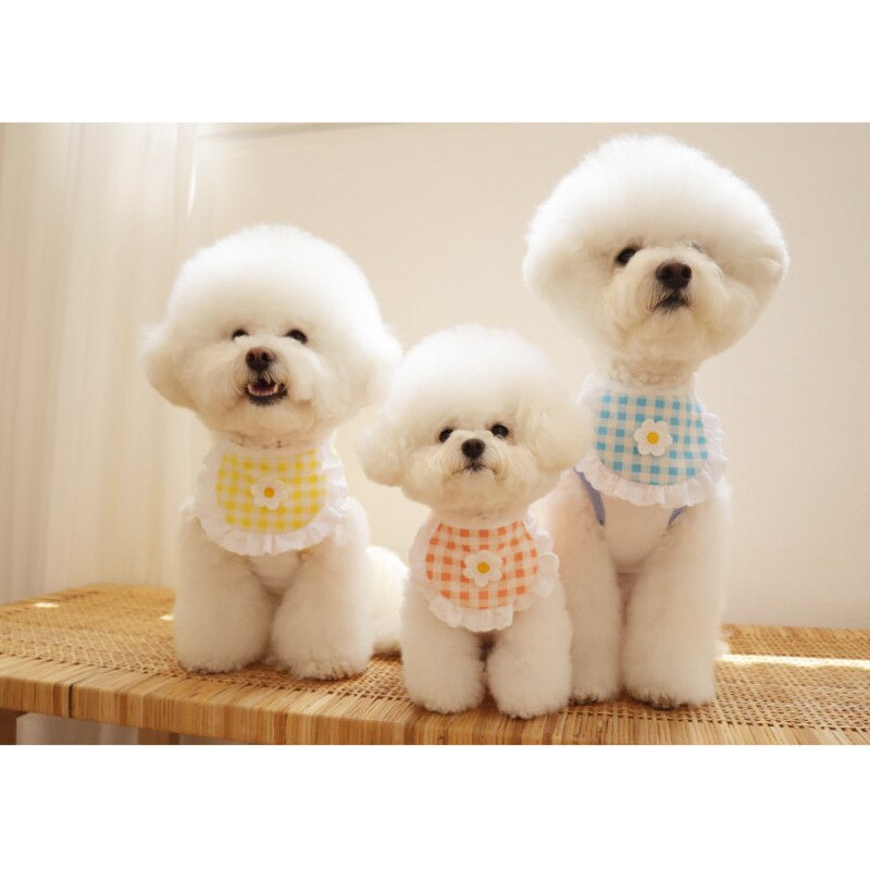 Babero de para perros y mascotas, bonito babero de encaje para cachorros, accesorios de suministros para mascotas, bufanda, novedad de