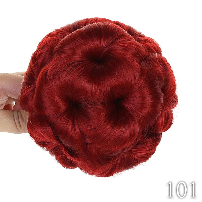 MUMUPI-postizo para mujer con forma de flor, moño para el pelo, Donut, extensiones, fibra sintética de alta temperatura: 101