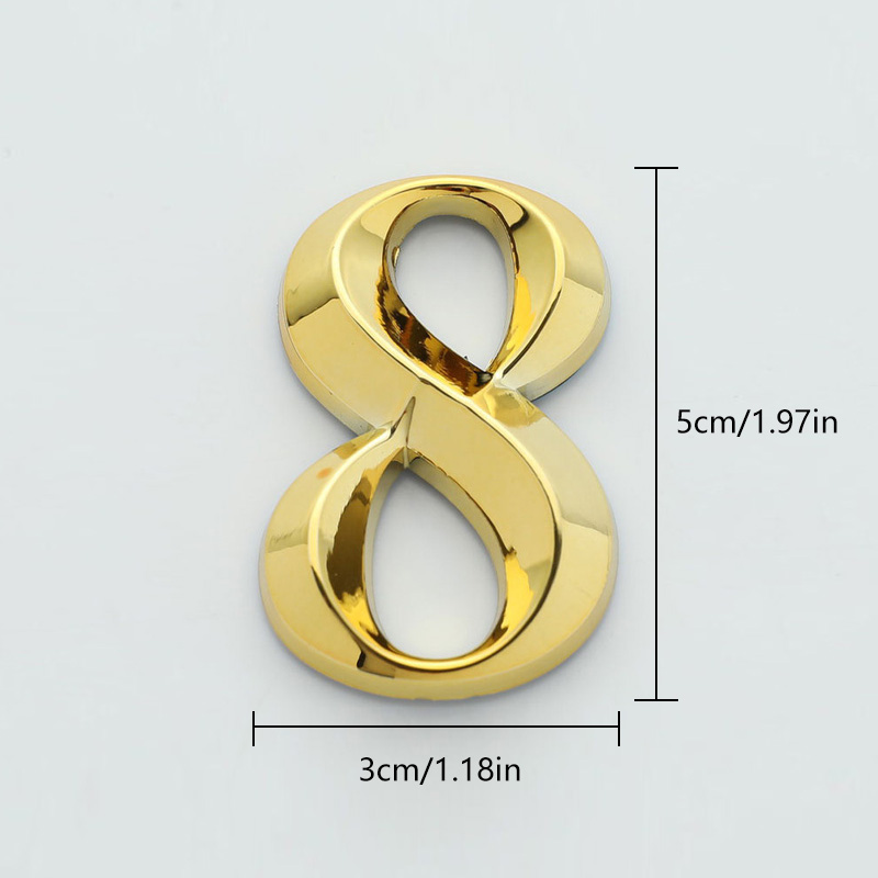 1 pz 3d oro autoadesivo numero di porta segno numero cifra appartamento Hotel ufficio porta indirizzo numero di strada adesivi targa segno