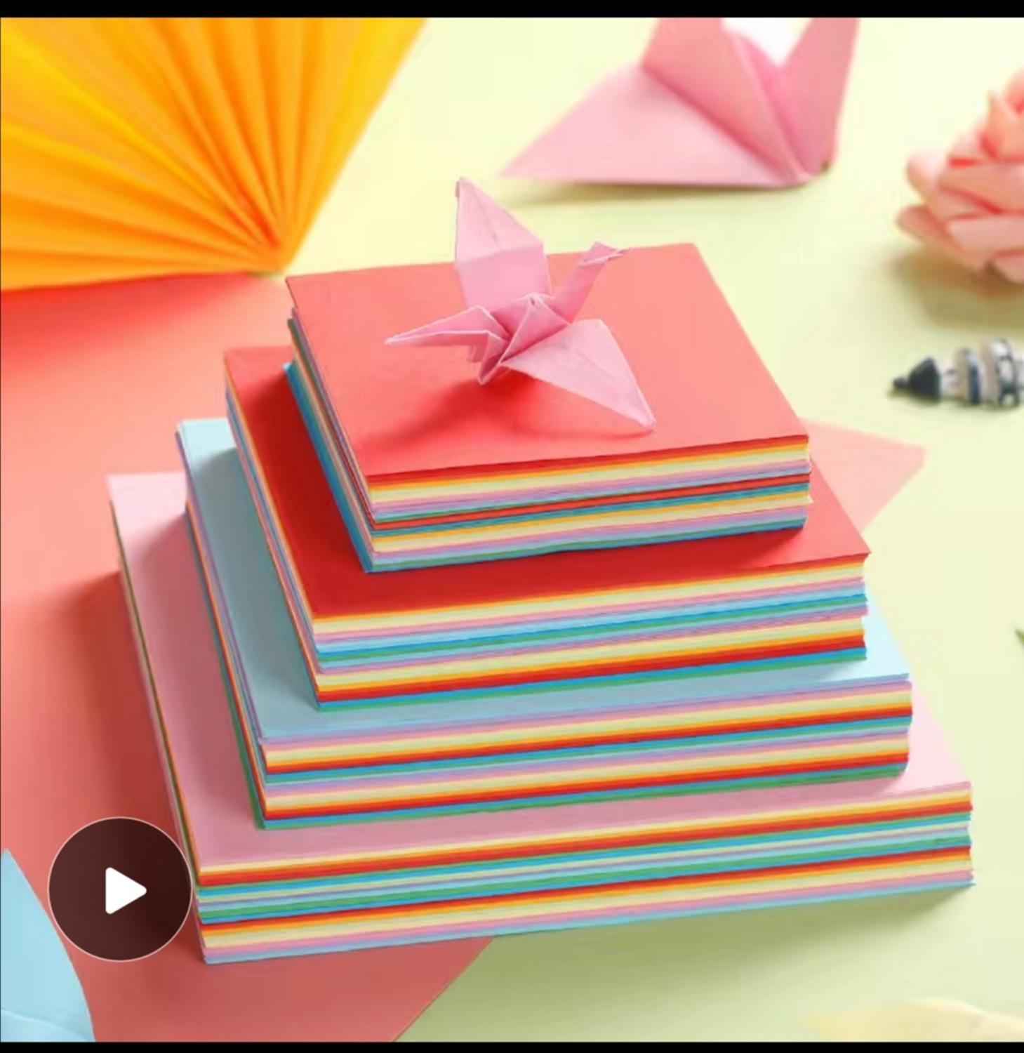 Papel de origami cuadrado de 10 colores de cartón-Papel de letra cortada papel multiusos