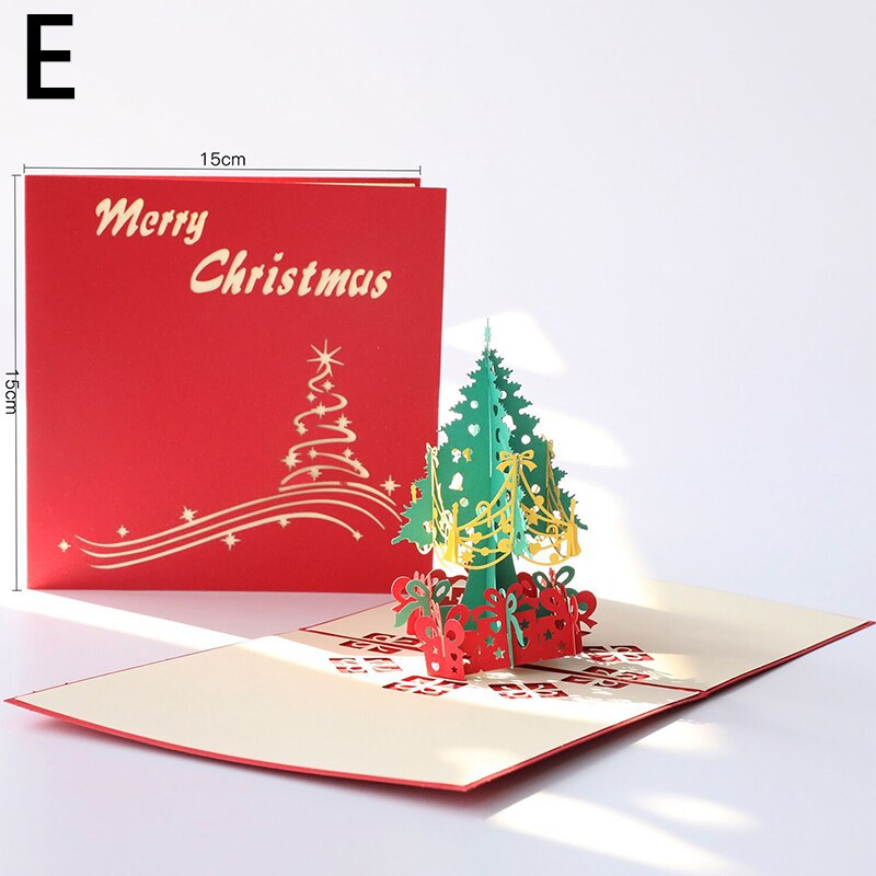 Christmas Pop UP Santa 3D Greeting Card Year Greeting Card Party Invitations Business Card Postcard Merry Christmas: E