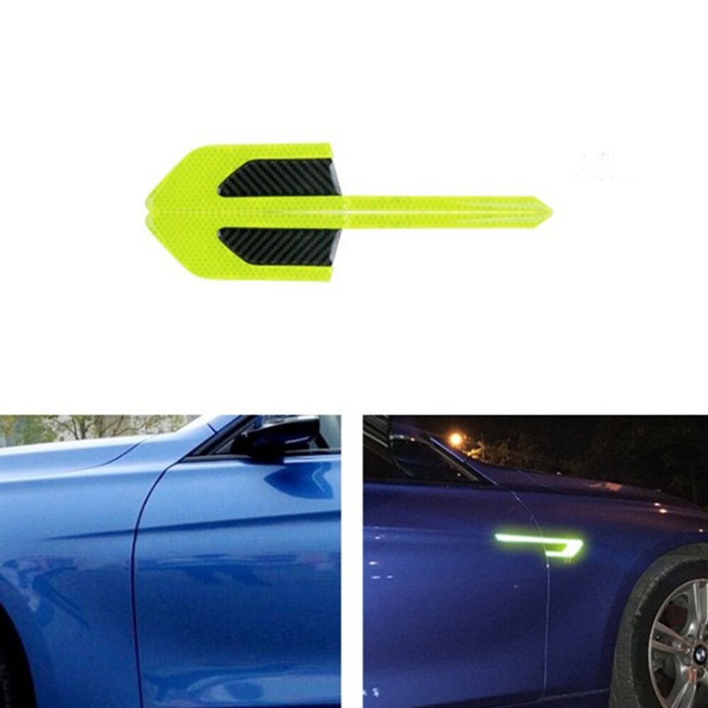 2 stuks/set anti-botsingswaarschuwingsmarkering voor fiets, vrachtwagen, motor, auto, reflecterende strip, veiligheidsstickers voor auto's, wielfolie, waarschuwingstape