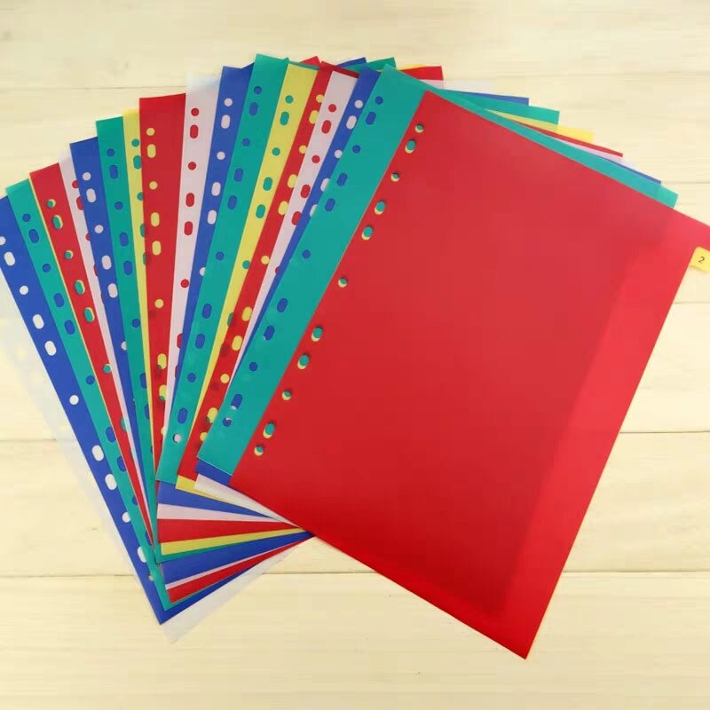 Archivador A4 grande de 11 agujeros, divisor de índice, carpeta de PP de color hoja suelta, archivador, archivador, accesorio para libreta, papelería Usef