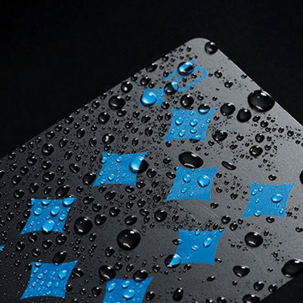54 pièces en plastique de supérieure PVC Poker imperméable noir cartes à jouer pratique cartes de jeu de Poker magique