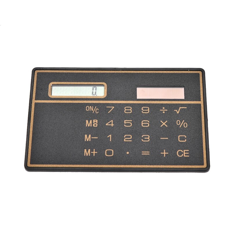 8 Digits Ultra Thin Slim Mini Credit Card Solar Power Pocket Calculator: Default Title