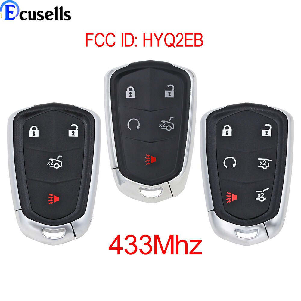 4/5/6 -painikkeen älykäs kauko-ohjain cadillac escalade /escalade esv xts cts  ct6 ats 433 mhz fcc id: hyq 2eb