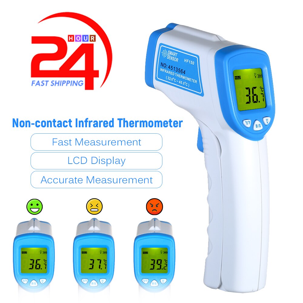 Berøringsfrit øre pandetermometer digitalt lcd display kropstermometer infrarød temperaturmåling ℃ og ℉ omskiftelig: E11418