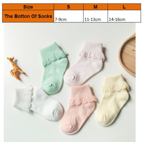 chaussettes pour enfants avec dentelle 5 paire/pack mignon bébé fille garçon enfant en bas âge genou haute coton été chaussettes 0-1 1-3 4-6 ans