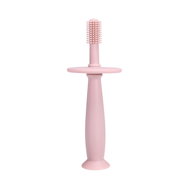 Spazzolino da denti per bambini bitable Silicone a 360 gradi pulizia per bambini spazzolino da denti Nano denti per bambini strumento per la cura orale setola morbida per 1-6 anni: Pink 2