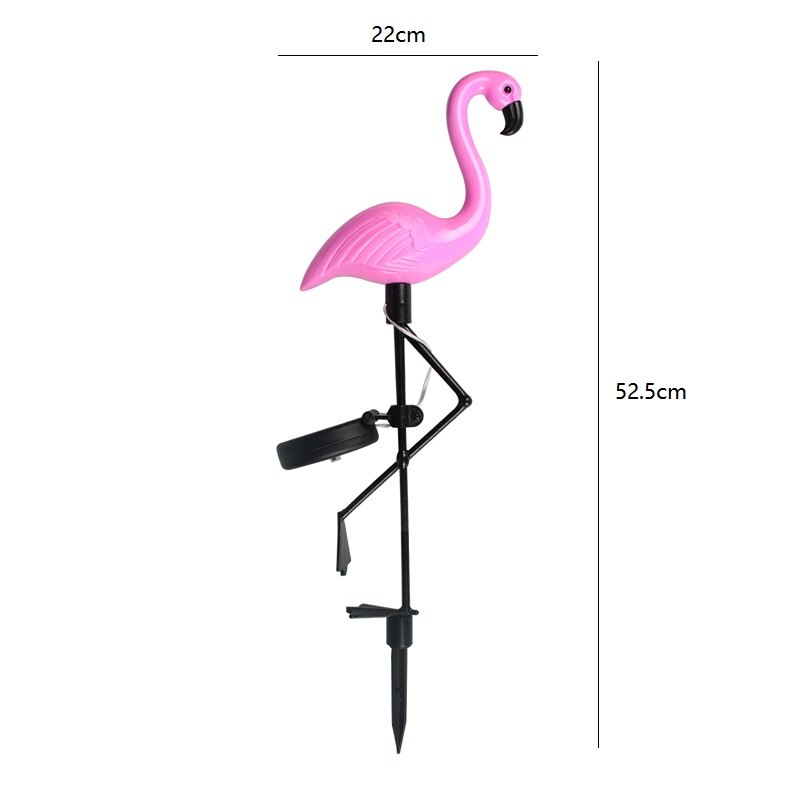 Led fågellampa flamingo solenergi ljus utomhus staket ljus innergård trädgård solar led lampa vattentät utanför deco solar ljus: 1 st