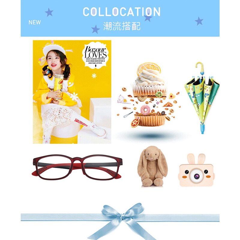 Sininen valo lasit lapset estävät tietokoneen silmälasit lasten tytöt läpinäkyvät  tr90 pehmeä silikonikehys  uv400