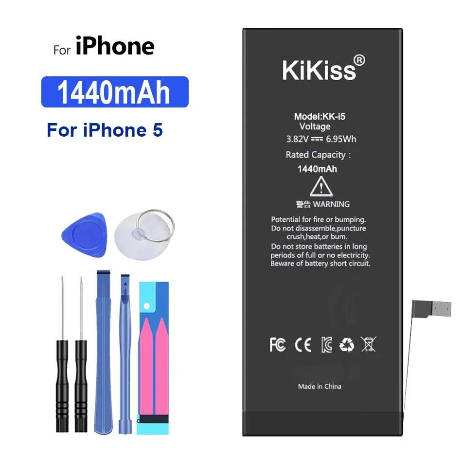 Akku für iPhone 5, 5S, 5G, 4S, 4G, wiederaufladbares Telefon, Akkus mit hoher Kapazität: NAVY