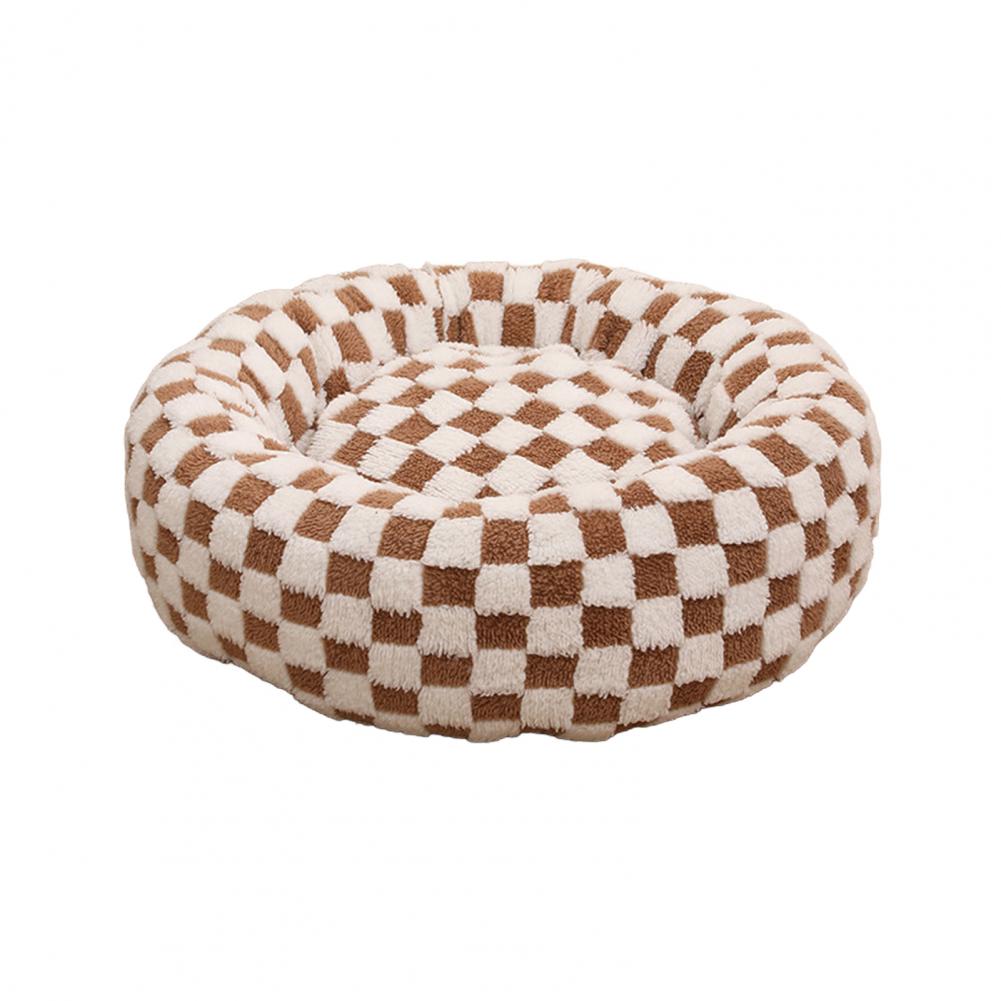 Donutvormig honden- en kattenmandje, antislip, knus huisdierbedje, pluche zacht kussen, rustgevend warm nest voor kleine honden en katten