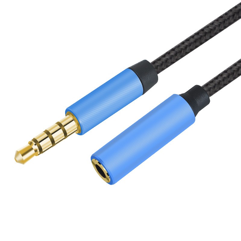 3,5 mm jack aux audio man-vrouw verlengkabel 4-polig met microfoon stereo compatibel voor pc hoofdtelefoon auto luidspreker microfoon