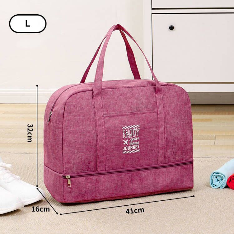 Waterproof Travel Duffle Bags Men Weekend Handbag Large Capacity Clothes Socks Shorts Tote Organizer Suitcase Luggage Accessorie: A Red L