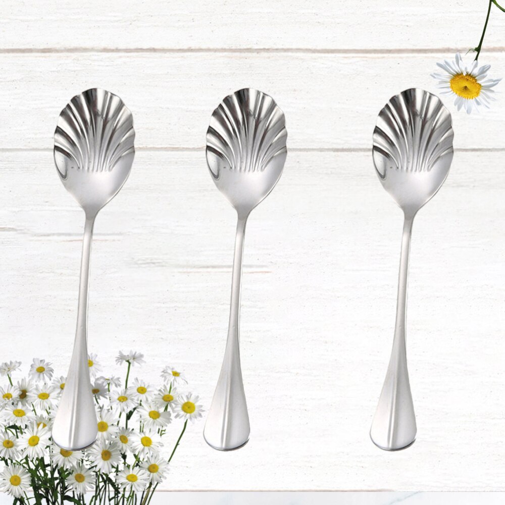 3 Pcs Mixing Spoons Long Handle Stainless Steel Kitchen Utensil for Milk Coffee Dessert