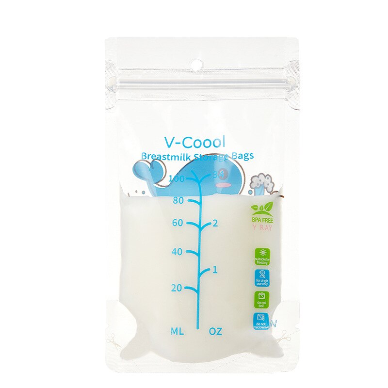 V-coool opbevaringspose modermælk mælkeposer til modermælk modermælkepose 100/500 ml 30 ark