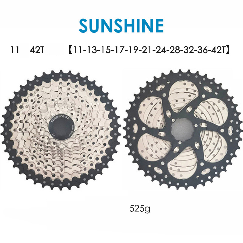 SUNSHINE 8/9/10/11/12S MTB 12 Speed 11-50T Cassette HG Standard 11-50T Ultralight Full Steel Lightweight 12S Sprocket Ultimate: 11S 42T Silver Black