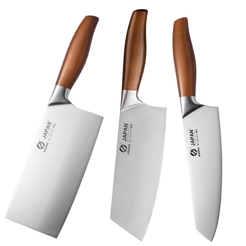 Roestvrij Staal Japanse Keukenmes Hakken Dual-Purpose Koksmes Slagersmes Slagersmes Vlees Cleaver Koken Gereedschap: Style A-B-C