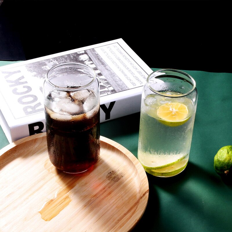 400ml/550ml Can Shape Glass Water Milk Juice Simple Juice Cup Beer Glass Shake GlassDessert Cup Cola Mug