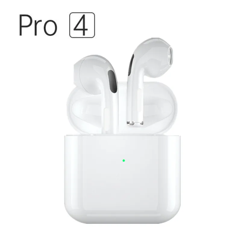 Pro 4 TWS Wireless Headphones Earphone Bluetooth-compatible 5.3 Waterproof Headset with Mic for Xiaomi iPhone Pro4 Earbuds: WHITE