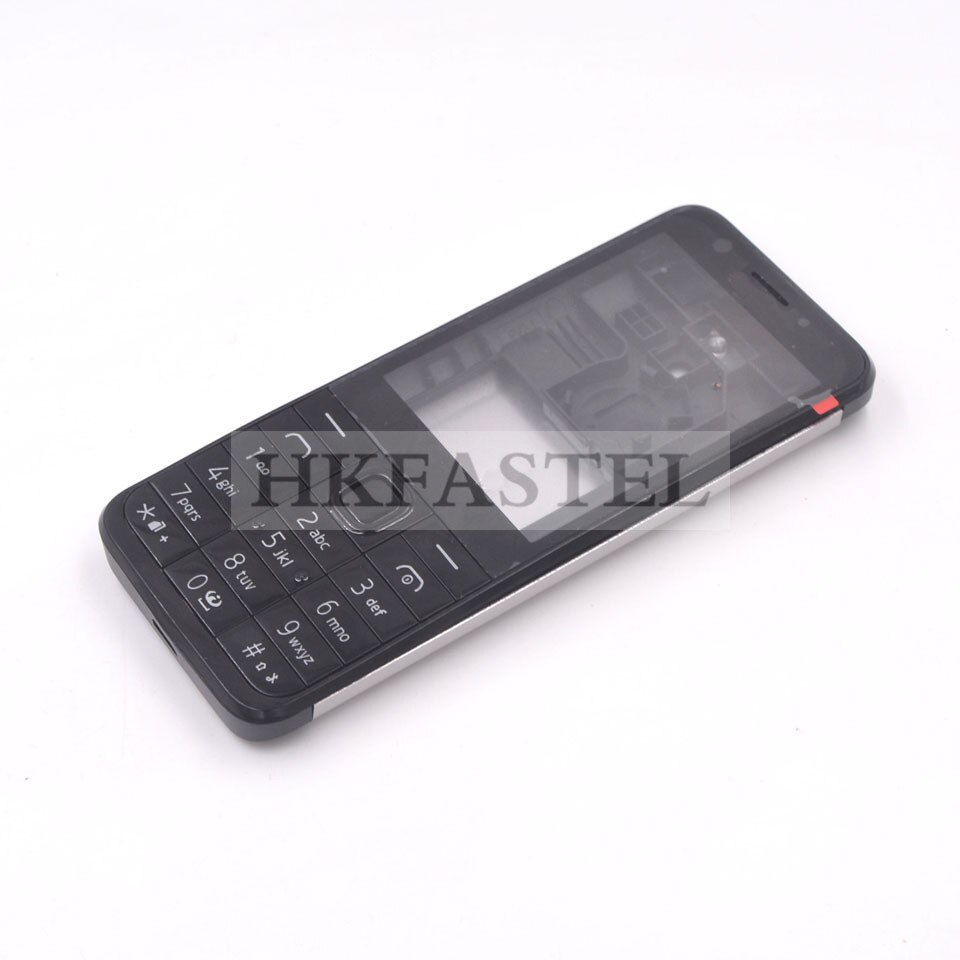 Voor Nokia 230 Dual SIM Volledige Telefoon Behuizing Cover Case + Engels Toetsenbord + Gereedschap: Black with Keypad