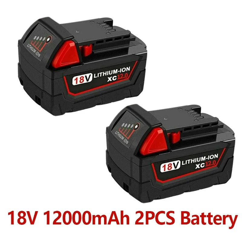 Batterie au Lithium 18V batterie Rechargeable originale 12Ah pour outil électrique Milwaukee M18 XC M18B2 M18B4 M18B5 Batteries avec chargeur