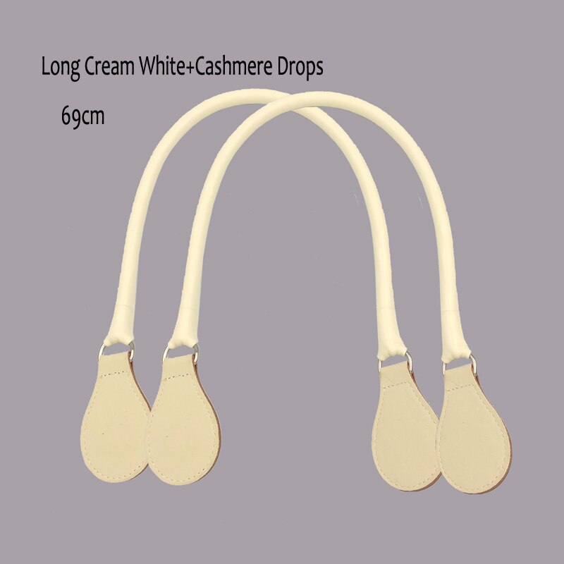Longo falso couro alças redondas alça de cinto d fivela gotas para clássico mini obag cesta balde chique o bolsa acessórios: Long Cash Creamwhite
