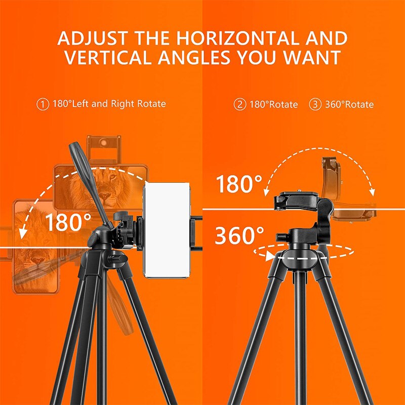 53-Inch Telefoon Statief, Statief Mirrorless Camera 'S, Met Bluetooth Afstandsbediening, Telefoon Statief, draagtas