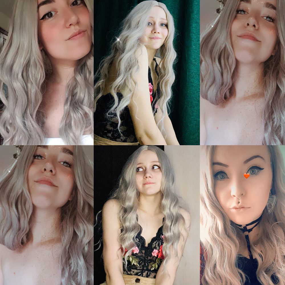 Peluca sintética Wignee largo ondulado gris ombré resistente al calor para mujer, rubia marrón/Cosplay gris Americano/pelucas de pelo Natural para