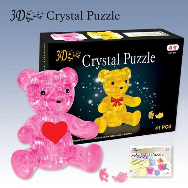 3D cristal Puzzle Puzzles Panda Animal dauphin cygne ours lapin jouets éducatifs noël enfant de nouvel an: Bear