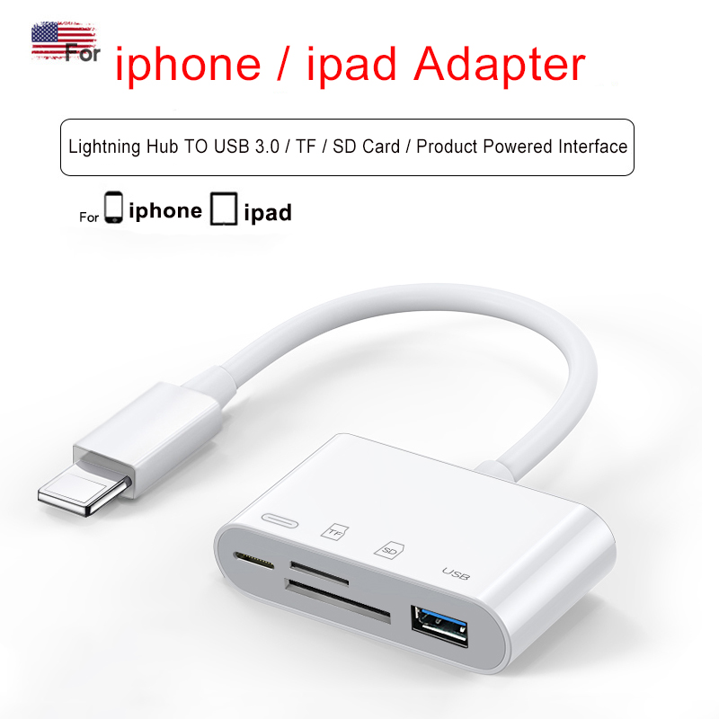 Otg Reader Voor Ios Naar Usb 3.0 Camera Adapter Mobiele Telefoon Accessoires Converter Voor Ipod Keyboard Ios 13 Connector: L to 4