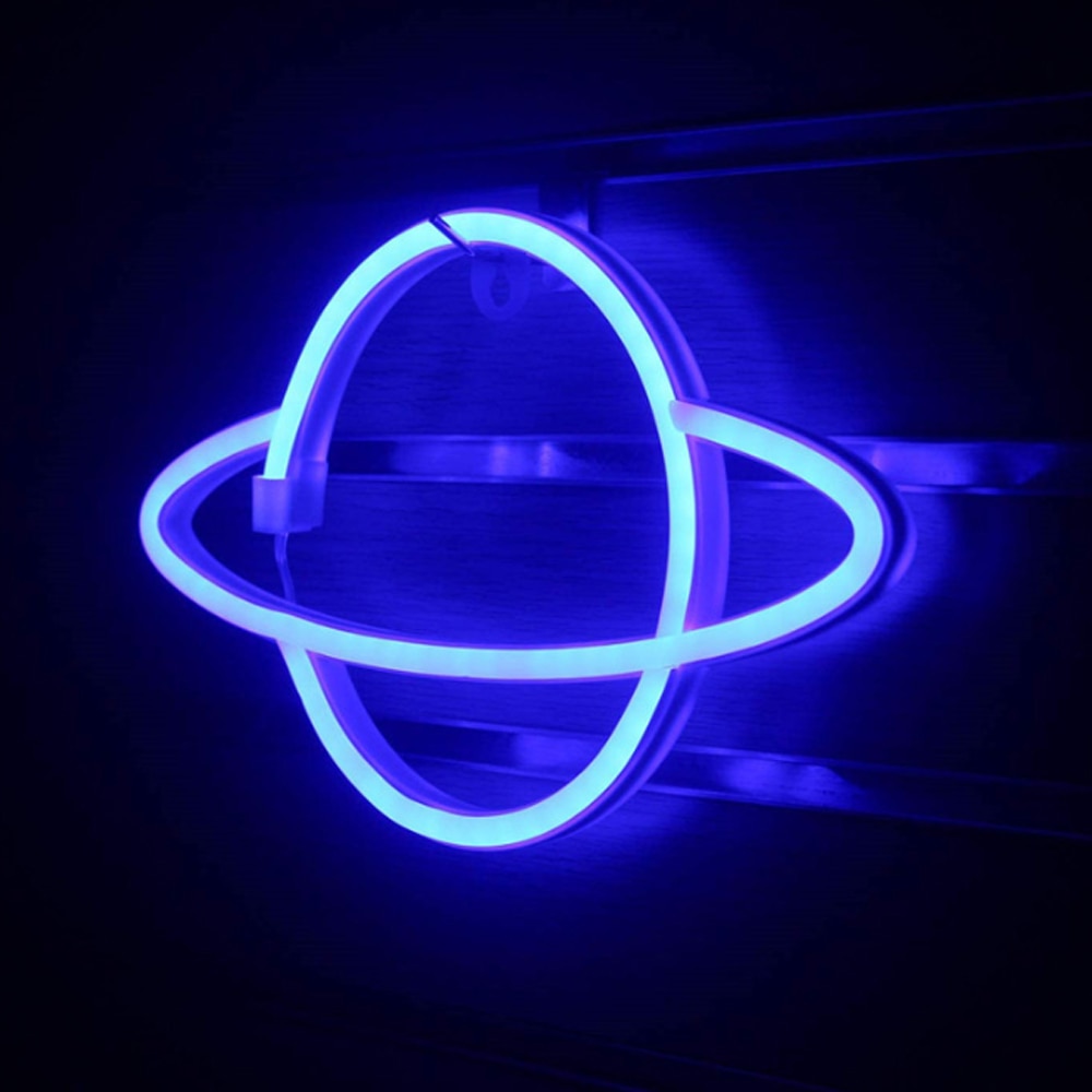 Led Neon Lamp Elliptische Planeet Neon Sign Neon Light Batterij Aangedreven Home Decoratieve Muur Light Party Room Verlichting Decor