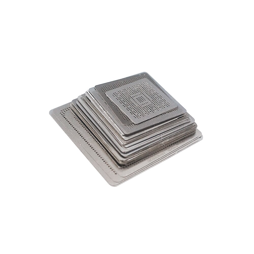 27pcs BGA Directly Heat Reballing Universal Stencils with Template Jig for SMT SMD Chip Rework Rpair