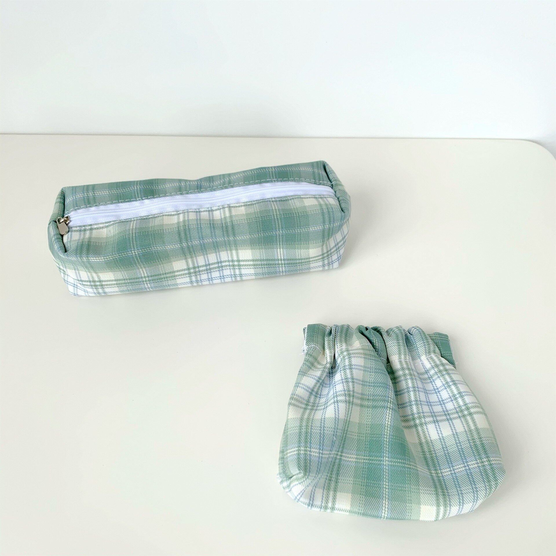 Portamonete Vintage giapponese semplice Mini Plaid retrò Plaid carino Mini custodia per ragazze borsa per donna Mini astuccio a contrasto
