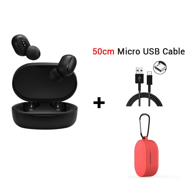 Xiaomi Redmi Airdots earphone original TWS wireless earbuds xiaomi redmi airdots bluetooth 5.0 earphones airdots: red case  cable