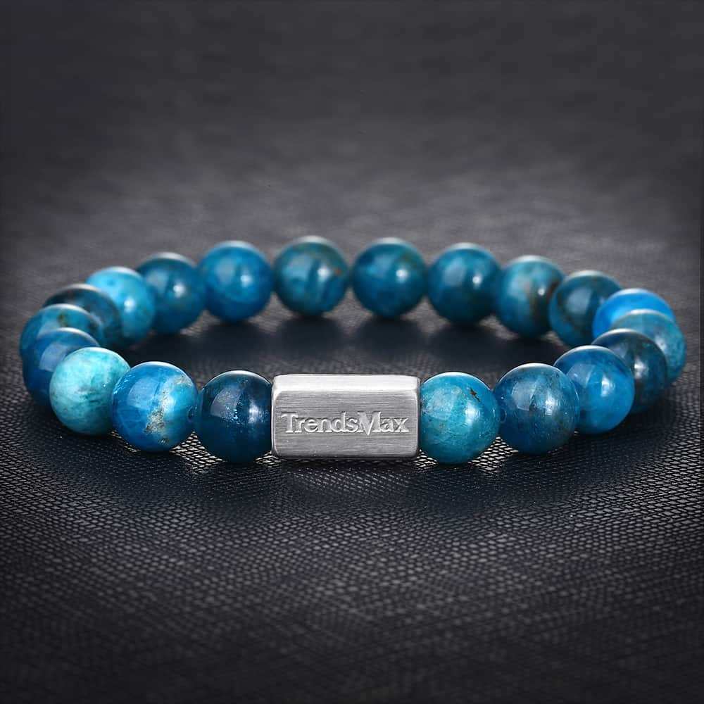 10MM Natürliche Blau Apatit Phosphorit Stein Armband Für Herren Frauen Stretch-Armband Perlen Edelstein Tigerauge Lava Adler Auge TBB011