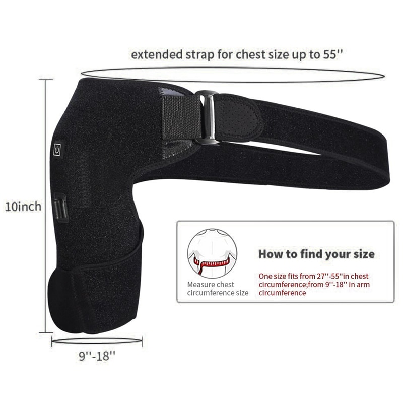 Adjustable Shoulder Heating Pad Heated Shoulder Brace for Men and Women Cold Therapy for Frozen Shoulder, Rotator Cuff and S