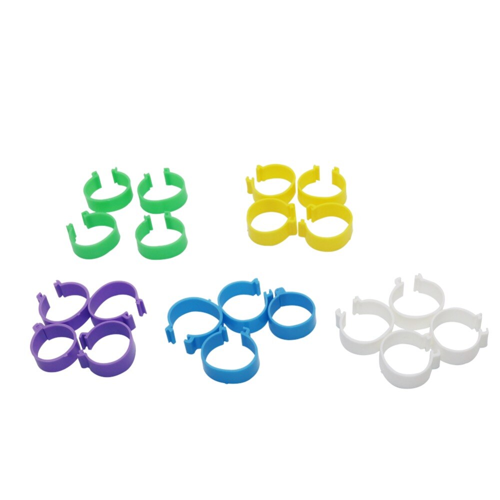 60 PCS Chicken Duck Turkey Goose 2.5cm Clip Ring Quail Foot Rings Poultry Carry Supplies 6 Different Colors