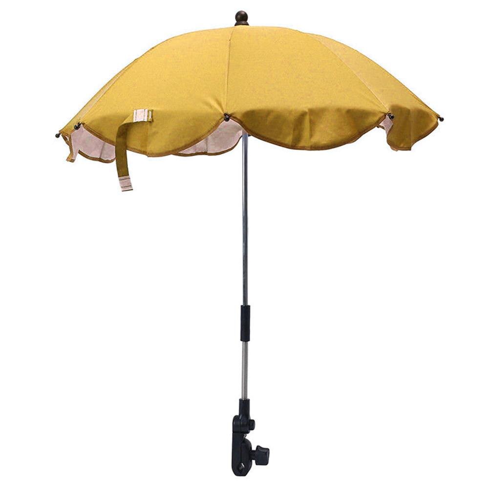 Baby Sun Umbrella Parasol Buggy Pushchair Pram Stroller Accessories Adjustable Kids Stroller Umbrella Shade Canopy Covers: Yellow